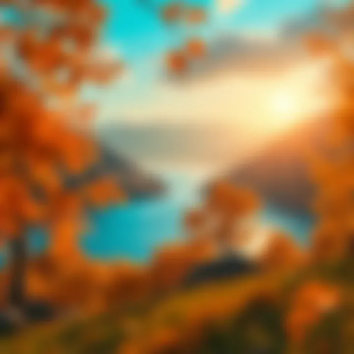 A peaceful autumn landscape with golden hues