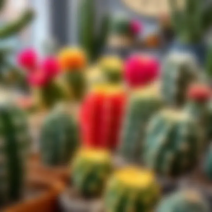 Artistic Display of Various Cactus Types An artistic display of different cactus types