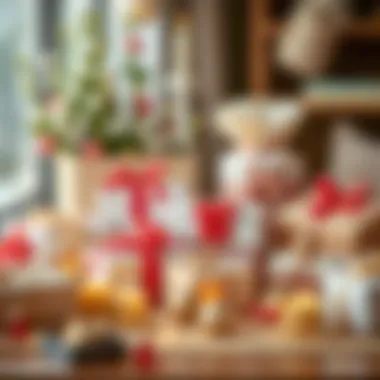 A beautifully arranged collection of symbolic gifts for a special occasion.