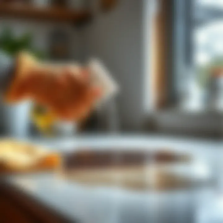 Applying a cleaning solution to a stained area