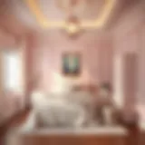 Elegant bedroom painted in soothing pastel colors