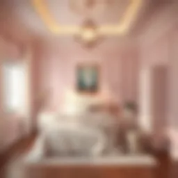 Elegant bedroom painted in soothing pastel colors